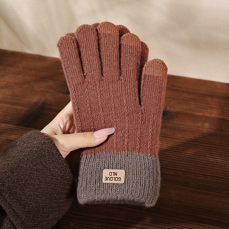Winter Warm Knitted Gloves Cycling Skiing Touchscreen Wool Knitted Gloves Winter Thick Warm Adult Gloves Mittens For Men Women