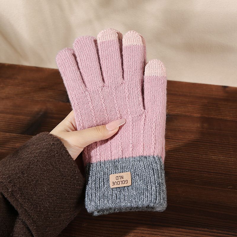 Winter Warm Knitted Gloves Cycling Skiing Touchscreen Wool Knitted Gloves Winter Thick Warm Adult Gloves Mittens For Men Women