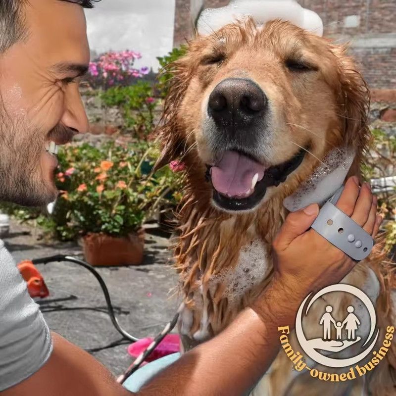 Dog Bath Brush - Silicone Grooming and Shedding Brush for Dogs & Cats, Puppy Essentials Dog Shampoo Brush, Pet Hair Removal Tool