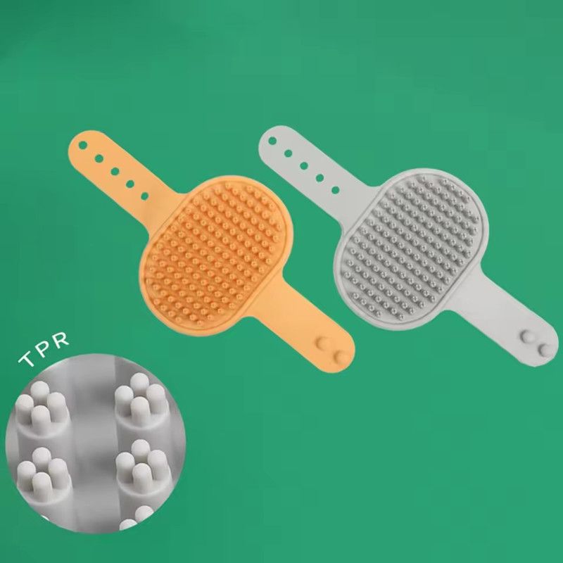 Dog Bath Brush - Silicone Grooming and Shedding Brush for Dogs & Cats, Puppy Essentials Dog Shampoo Brush, Pet Hair Removal Tool