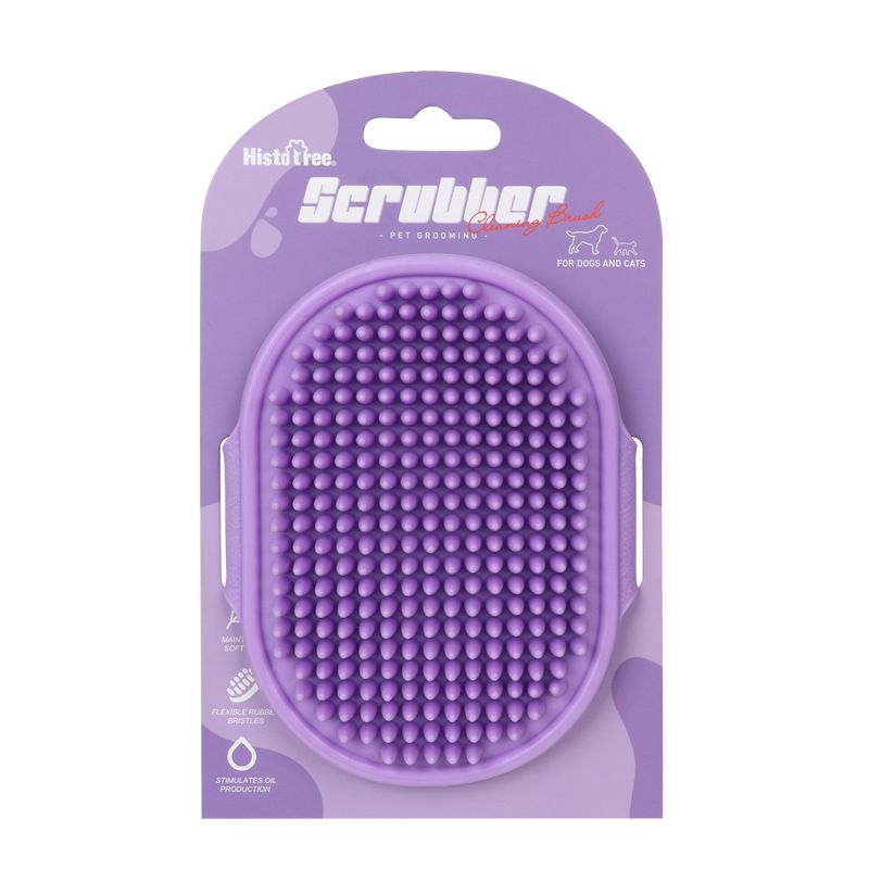 Dog Bath Brush - Silicone Grooming and Shedding Brush for Dogs & Cats, Puppy Essentials Dog Shampoo Brush, Pet Hair Removal Tool