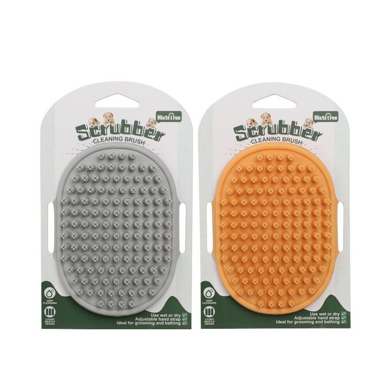 Dog Bath Brush - Silicone Grooming and Shedding Brush for Dogs & Cats, Puppy Essentials Dog Shampoo Brush, Pet Hair Removal Tool