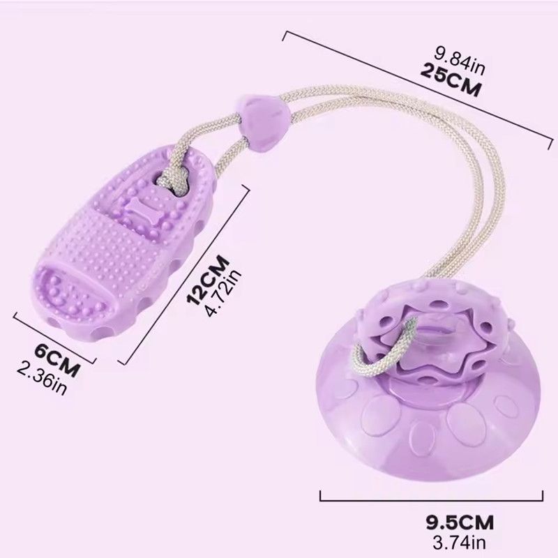 Large Dog Tug-of-war Game Dog Chew Toys with Rope & Vacuum Suction Cup Multifunctional Biting Ball Teeth Cleaning Pet Supplies