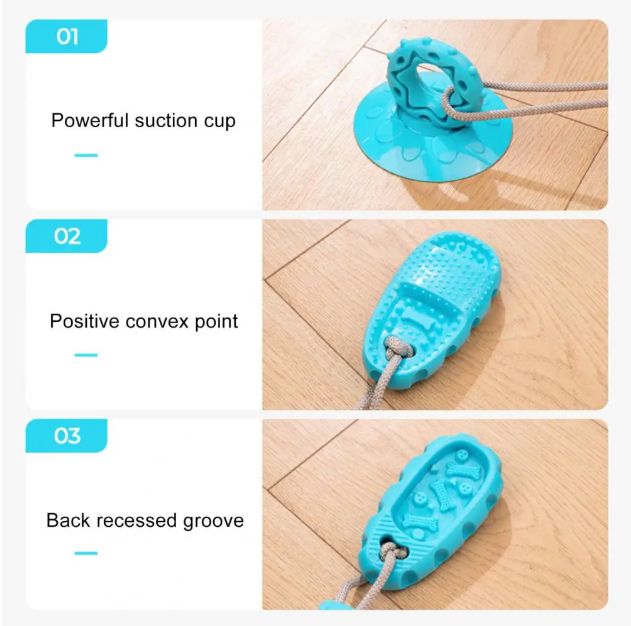 Large Dog Tug-of-war Game Dog Chew Toys with Rope & Vacuum Suction Cup Multifunctional Biting Ball Teeth Cleaning Pet Supplies