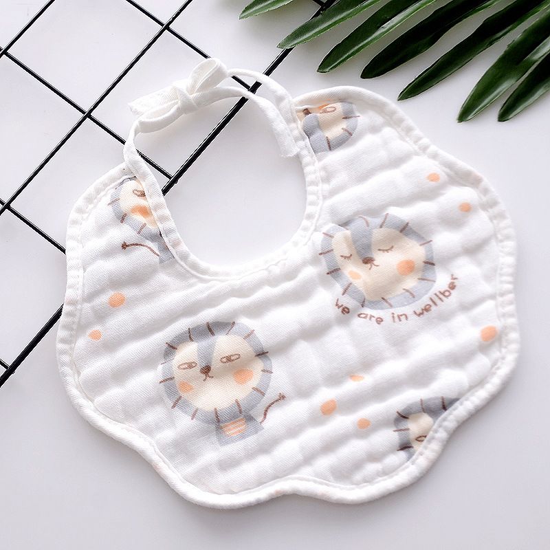 Pure Cotton Baby Scarf, Autumn and Winter Thick Baby Drooling Water bag, With Lace up Drooling Towel, Baby Lace up Printed bib