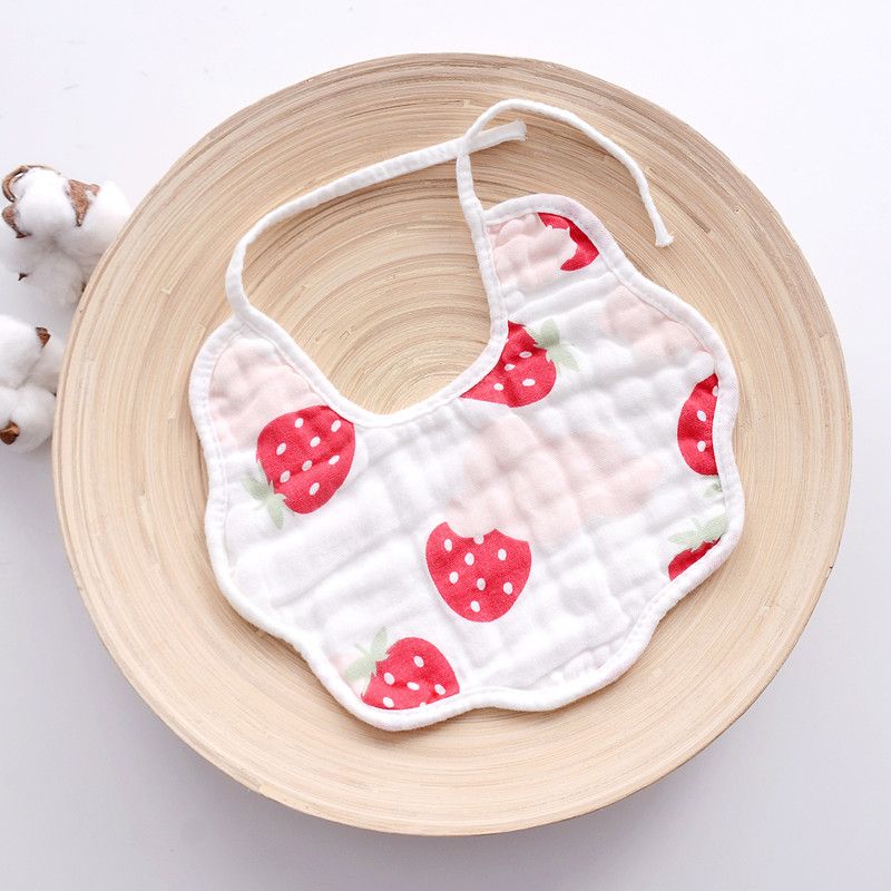 Pure Cotton Baby Scarf, Autumn and Winter Thick Baby Drooling Water bag, With Lace up Drooling Towel, Baby Lace up Printed bib