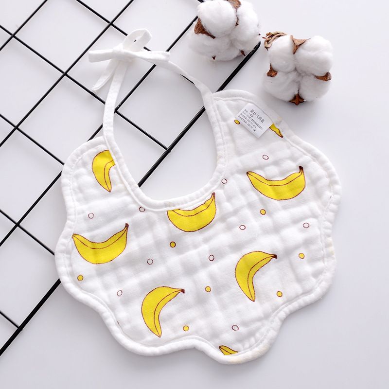 Pure Cotton Baby Scarf, Autumn and Winter Thick Baby Drooling Water bag, With Lace up Drooling Towel, Baby Lace up Printed bib