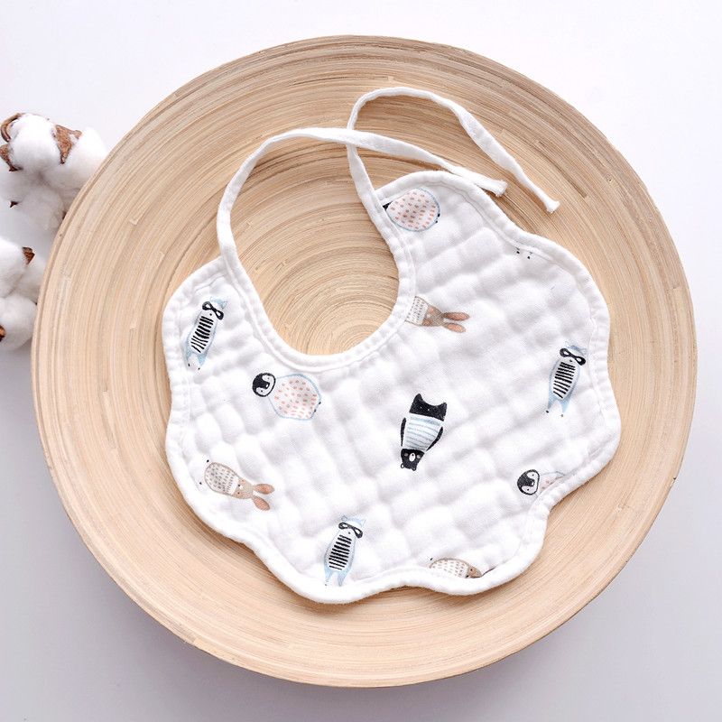 Pure Cotton Baby Scarf, Autumn and Winter Thick Baby Drooling Water bag, With Lace up Drooling Towel, Baby Lace up Printed bib
