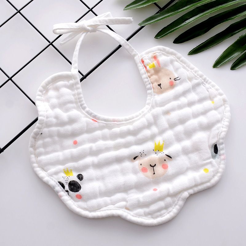 Pure Cotton Baby Scarf, Autumn and Winter Thick Baby Drooling Water bag, With Lace up Drooling Towel, Baby Lace up Printed bib