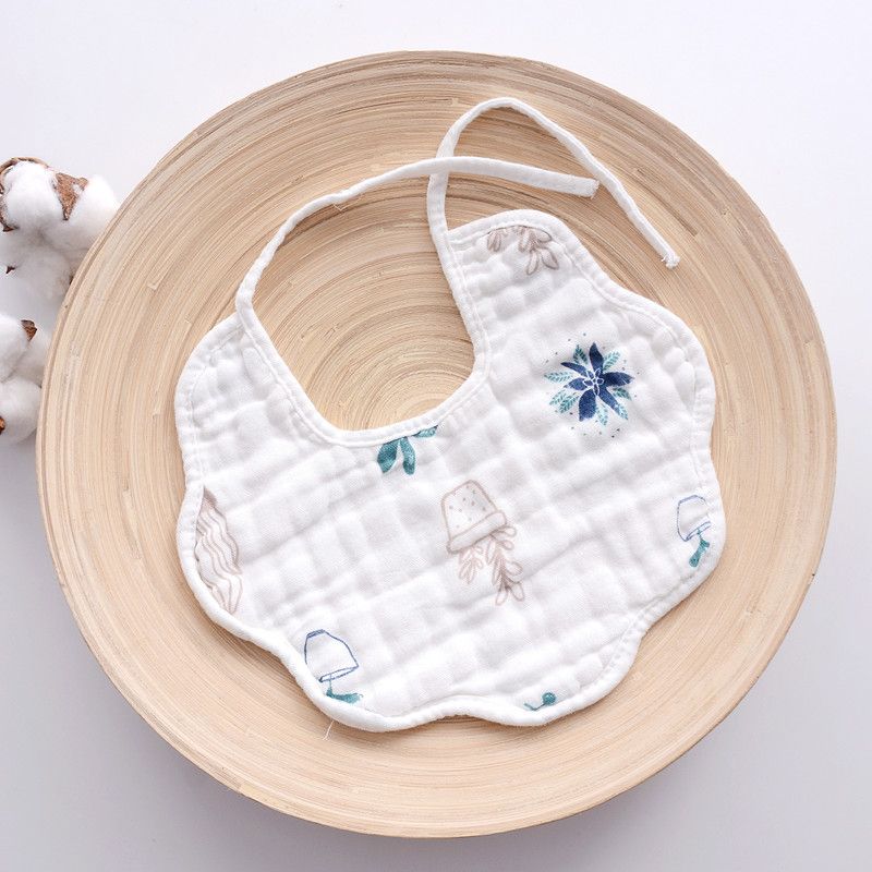 Pure Cotton Baby Scarf, Autumn and Winter Thick Baby Drooling Water bag, With Lace up Drooling Towel, Baby Lace up Printed bib
