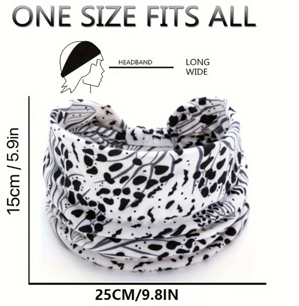 1PC Leopard Print Sports Headband, European and American Knotted Wide Edge Elastic Headband, Sweat Absorbing Headband