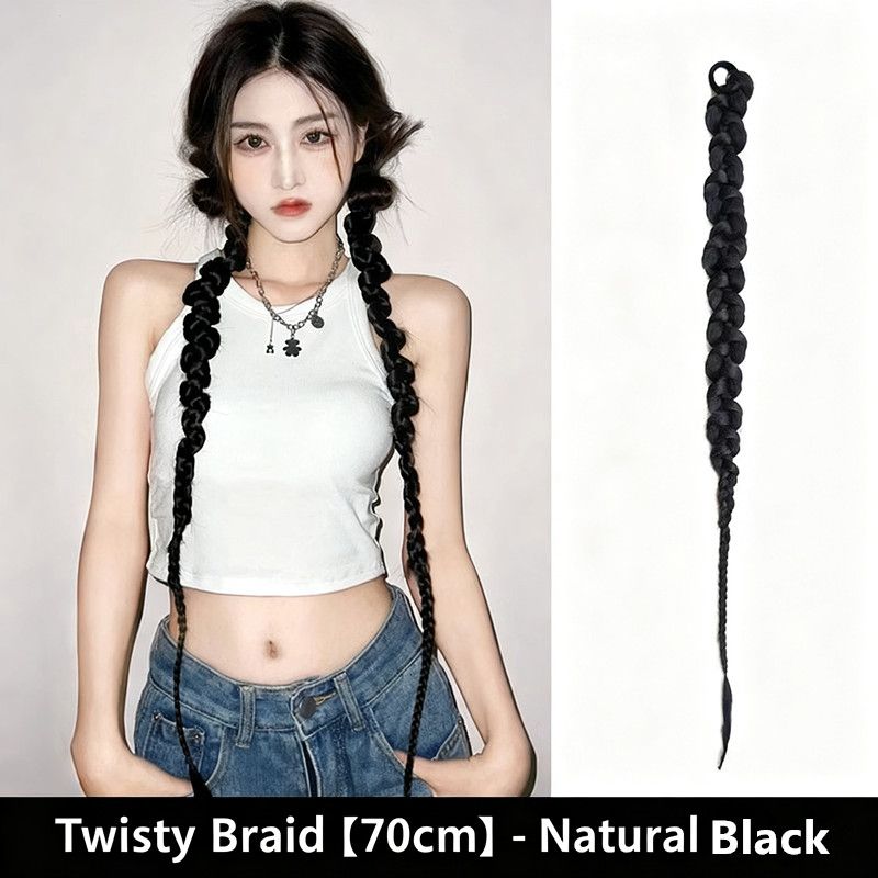 1PC Synthetic Hair Ponytail Wig Women's Twist Braid Spice Girls Fashion Playful Lady Wig Dirty Braid Hair Accessories
