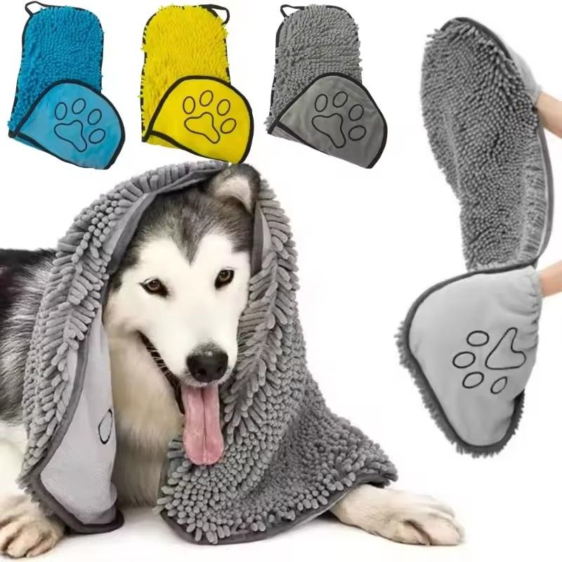 Super Absorbent Pet Bath Towel Quick-drying Water Uptake Cat Dog Towels Soft Bath Robe Dry Pet Cleaning Washcloth Accessories