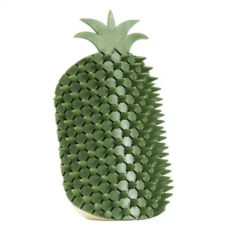 Cat Self Groomer Pineapple Shape Cat Wall Corner Massage Comb with Catnip Cat Face Scratcher Grooming Brush for Long Short Fur