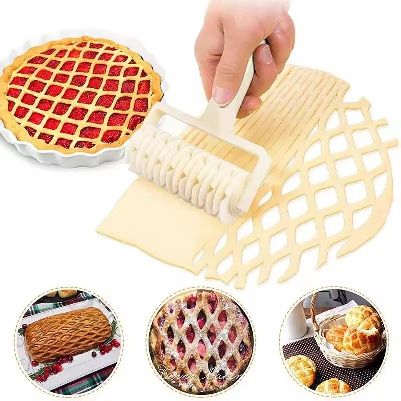 1PC Plastic Lattice Roller Cutter Dough Cutter Pie Pizza Cookies Pull Mesh Wheel Knife Baking Pastry Tools Kitchen Accessories