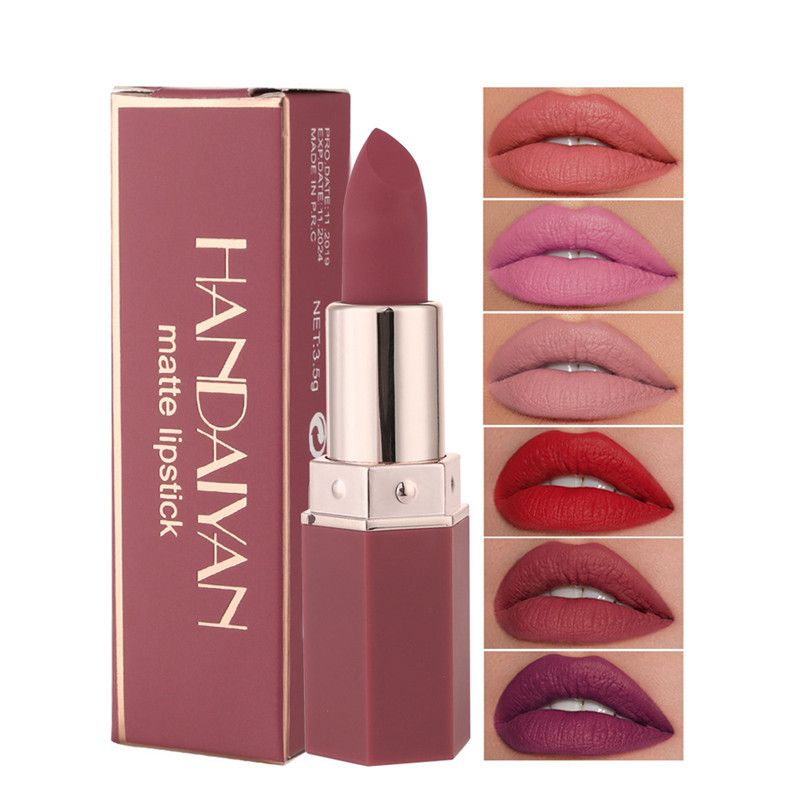 1PC 6 Colors Sexy Matte Lipstick Waterproof Long Lasting Non-stick Cup Lip Stick Liner Pencil Woman Makeup Lips Cosmetics