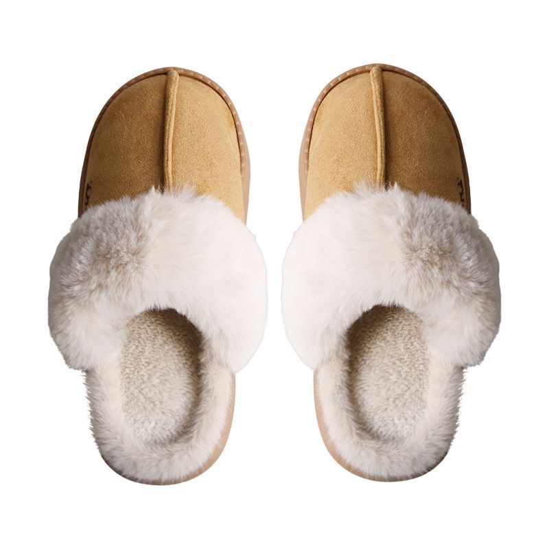 Winter Warm Sports Fluffy Slippers Women Thick Sole Non Slip Plush House Shoes Woman Fashion Faux Fur Platform Indoor Slippers