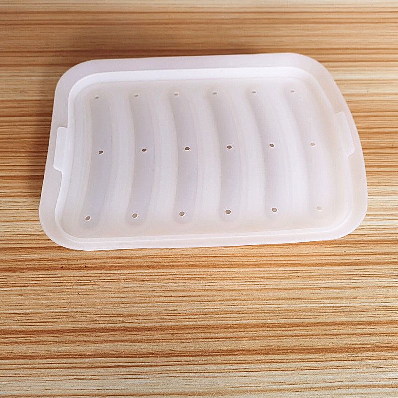 1PC New Non-Stick Sausage Maker Mould With Lid Patty Makers Hot Dog Maker Cooking Tools 6 Cavity Silicone Mold Kitchen Baking