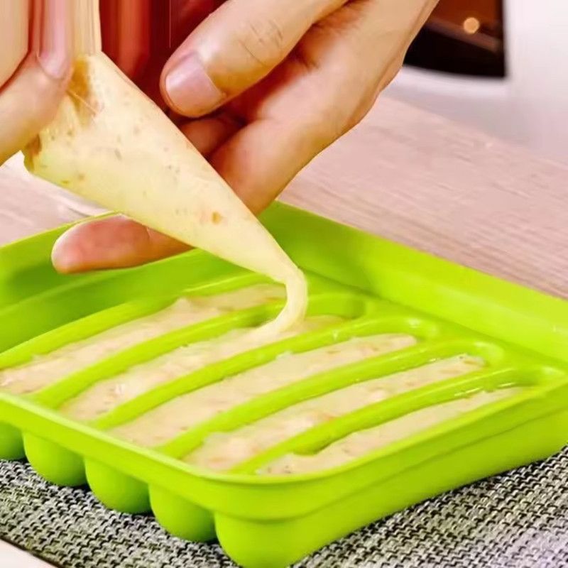 1PC New Non-Stick Sausage Maker Mould With Lid Patty Makers Hot Dog Maker Cooking Tools 6 Cavity Silicone Mold Kitchen Baking