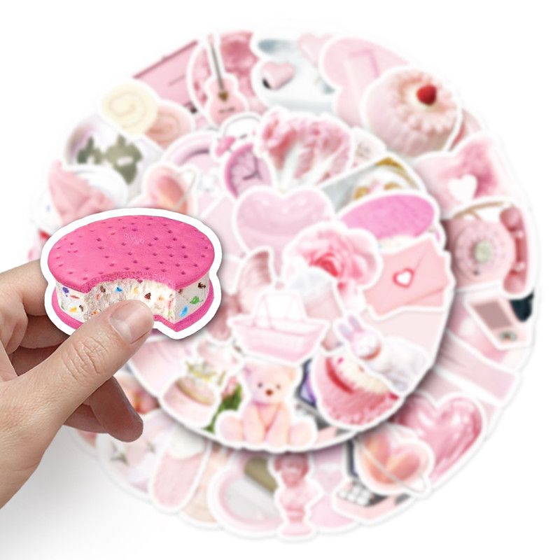 50Pcs INS Style Cute Pink Small Items Stickers DIY Bicycles Travel Bags Cups Laptops Graffiti Waterproof Stickers Toy Stickers