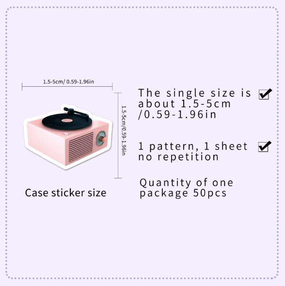 50Pcs INS Style Cute Pink Small Items Stickers DIY Bicycles Travel Bags Cups Laptops Graffiti Waterproof Stickers Toy Stickers