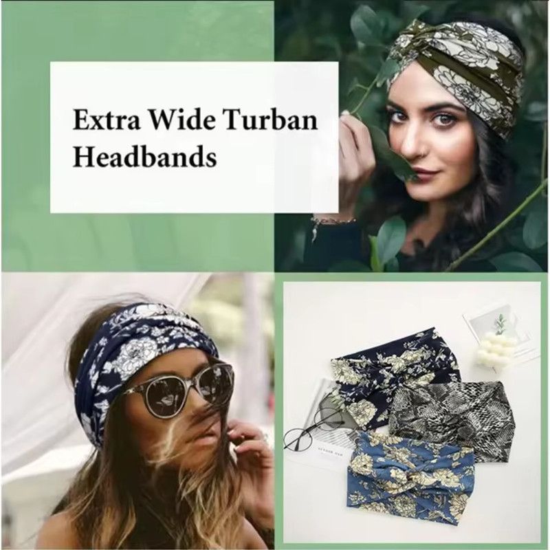 1PC Bohemian Yoga Sports Headband: Elastic, Anti-slip, Wide Headband for Workouts, Running, Sweat-absorbing
