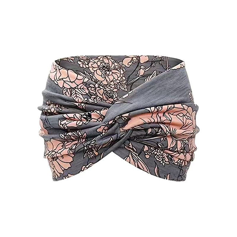 1PC Bohemian Yoga Sports Headband: Elastic, Anti-slip, Wide Headband for Workouts, Running, Sweat-absorbing