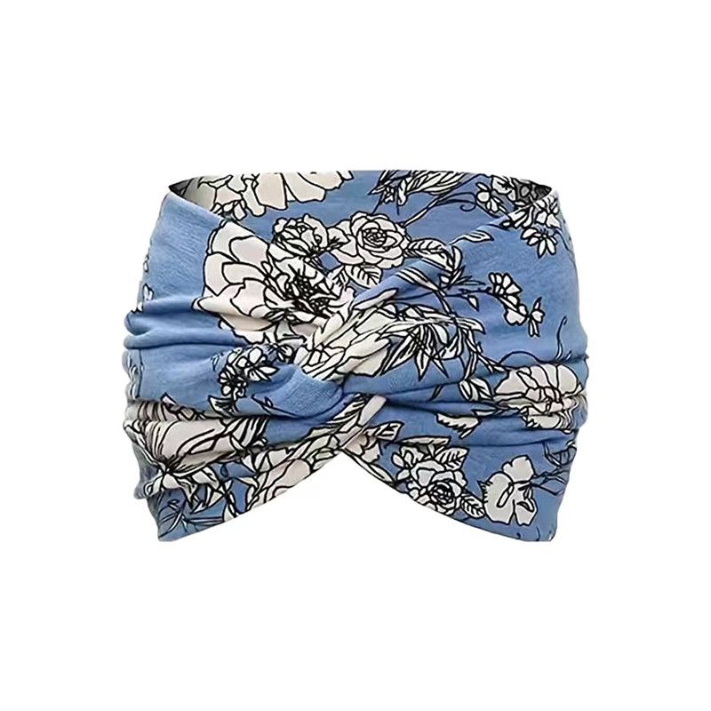 1PC Bohemian Yoga Sports Headband: Elastic, Anti-slip, Wide Headband for Workouts, Running, Sweat-absorbing