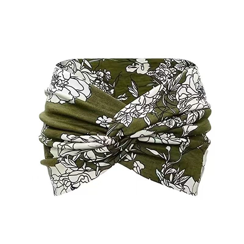 1PC Bohemian Yoga Sports Headband: Elastic, Anti-slip, Wide Headband for Workouts, Running, Sweat-absorbing