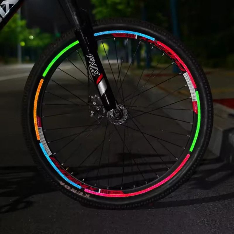 5PCS Bike Body Reflective Safety Stickers Reflective Safety Warning Conspicuity Tape Film Sticker Strip Bicycle Accessories