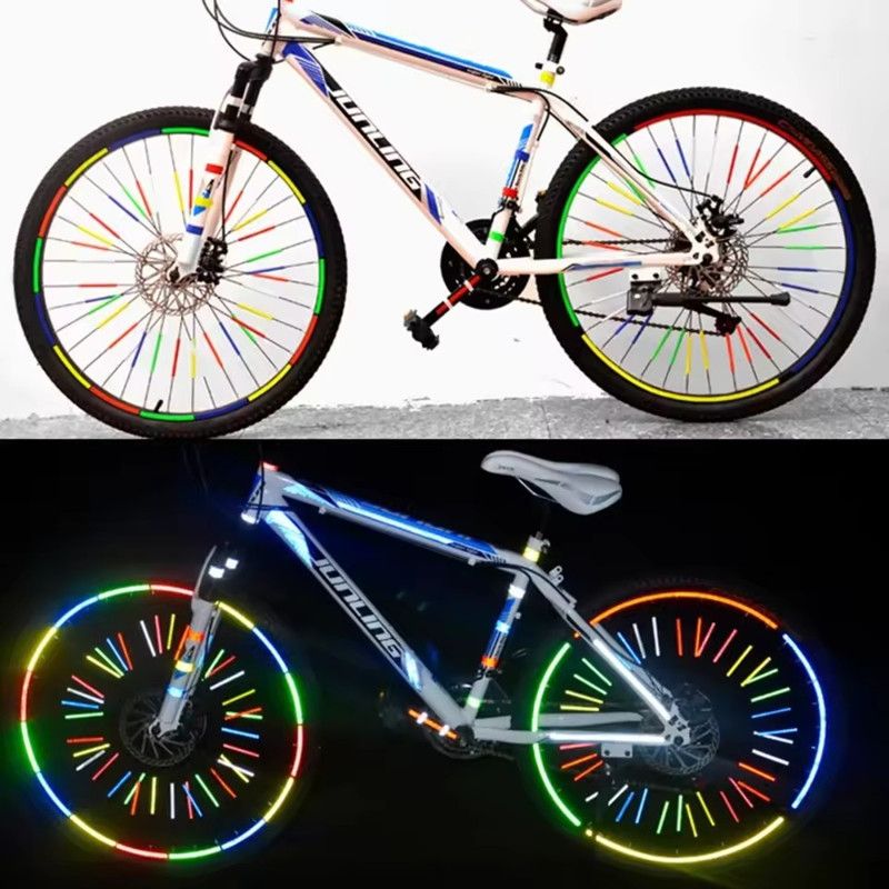 5PCS Bike Body Reflective Safety Stickers Reflective Safety Warning Conspicuity Tape Film Sticker Strip Bicycle Accessories