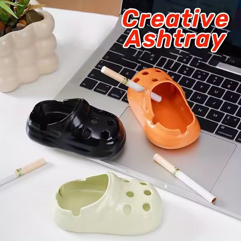 1PC Personalized Shoe-shaped Ashtrays, Trendy Home Decoration, Desktop Shoe-shaped Ashtrays, Anti-scattering Design