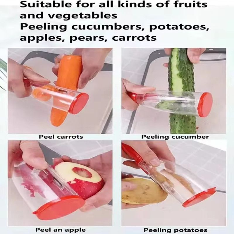 1PC  Stainless Steel Multifunctional Storage Type Peeler for Vegetables and Fruits - Ideal for Kitchen Use - Vegetable Peeler