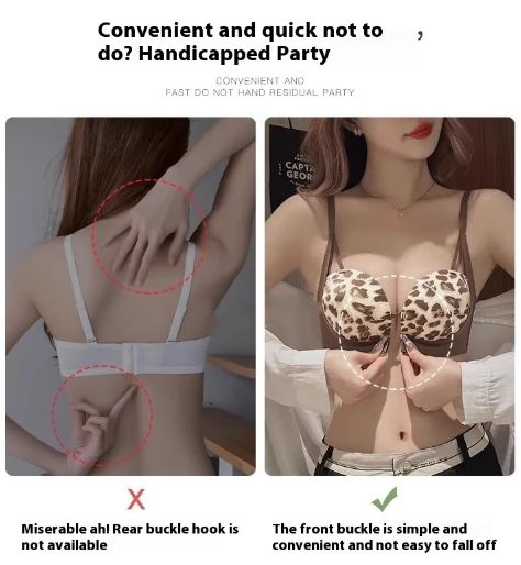 Sexy Lace Front Closure Extreme Push Up Bra Deep Cleavage Brassiere Pretty Back Bralette Underwear Women's Lingerie Panties Set