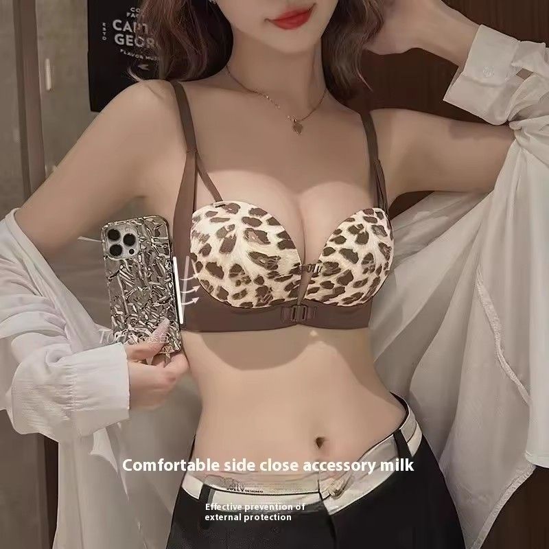 Sexy Lace Front Closure Extreme Push Up Bra Deep Cleavage Brassiere Pretty Back Bralette Underwear Women's Lingerie Panties Set