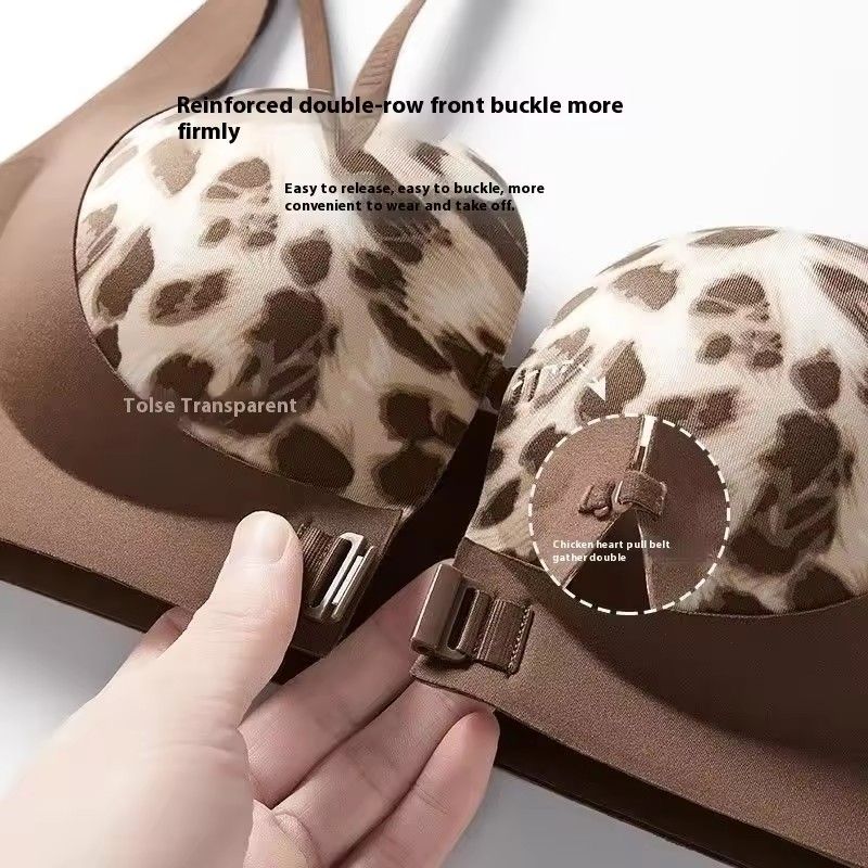 Sexy Lace Front Closure Extreme Push Up Bra Deep Cleavage Brassiere Pretty Back Bralette Underwear Women's Lingerie Panties Set