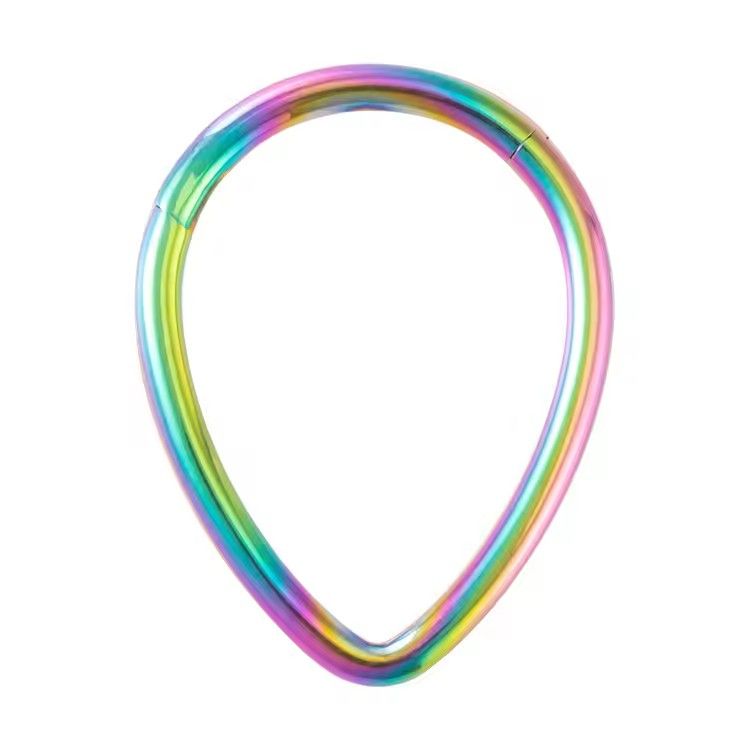 1PC Drip nose Ring Fashion stainless steel closed ring Hinge nasal septum ear bone multi-purpose ring piercing jewelry