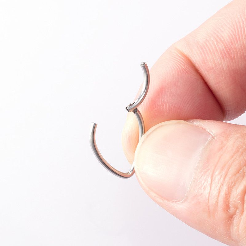 1PC Drip nose Ring Fashion stainless steel closed ring Hinge nasal septum ear bone multi-purpose ring piercing jewelry