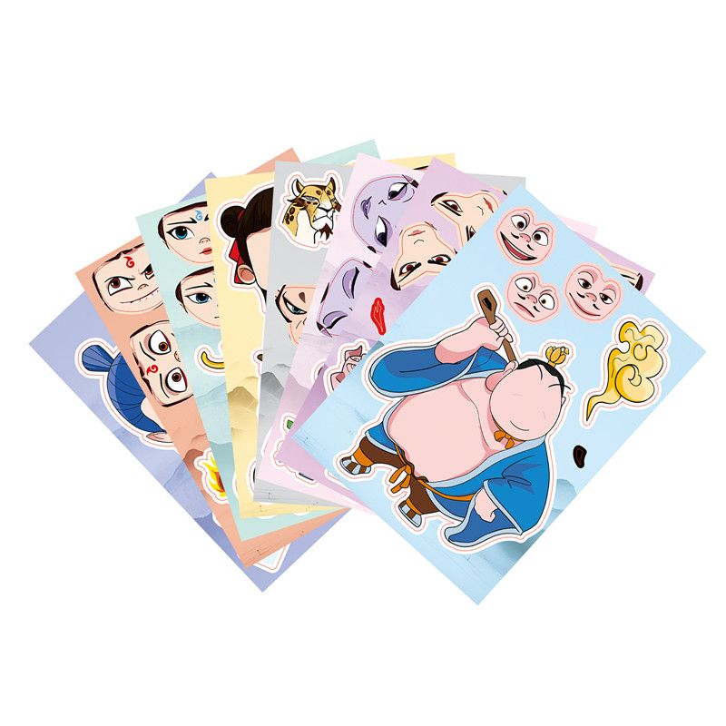 A Set of 8PCS Nezha Changing Stickers DIY Skateboard Laptop Suitcase star Stickers Cute Children's Toys Gifts