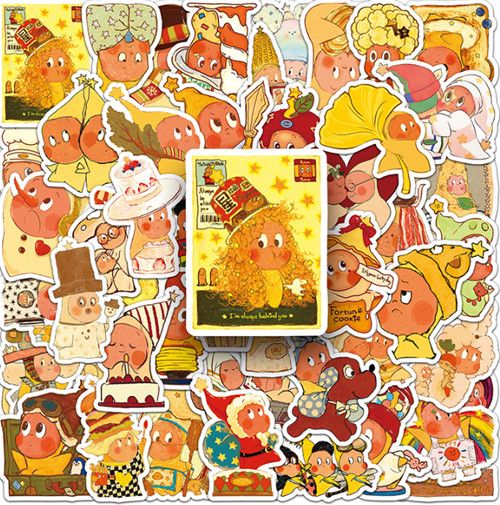 50Pcs Twinkle Twinkle Star People Stickers Cartoon Decals DIY Skateboard Laptop Phone Luggage Star Sticker Cute Kids Toy Gift