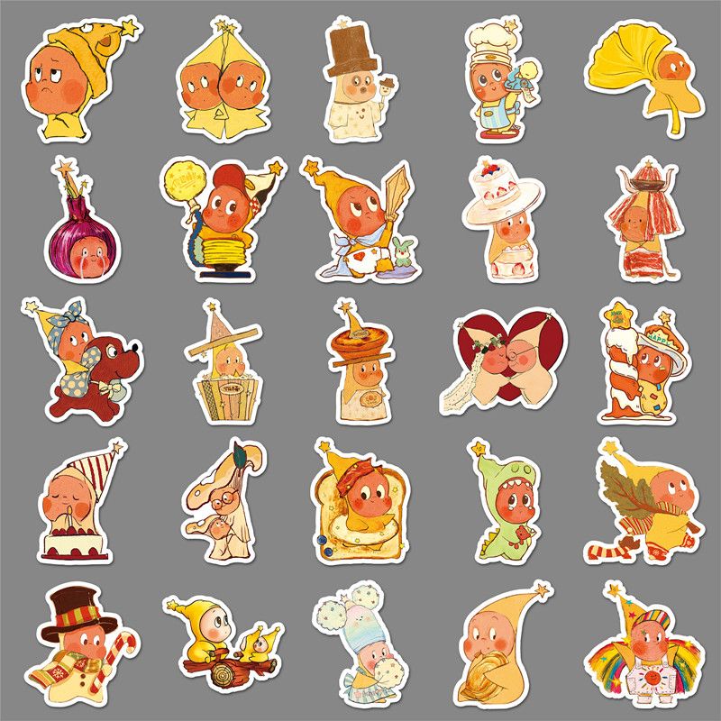 50Pcs Twinkle Twinkle Star People Stickers Cartoon Decals DIY Skateboard Laptop Phone Luggage Star Sticker Cute Kids Toy Gift