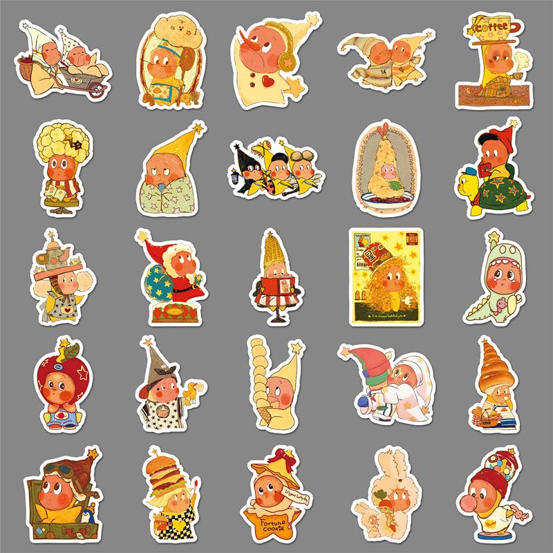 50Pcs Twinkle Twinkle Star People Stickers Cartoon Decals DIY Skateboard Laptop Phone Luggage Star Sticker Cute Kids Toy Gift