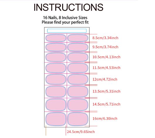 1PC 16Tips French Stripe Gel Nail Strips Full Cover Shining Polka Dot Baking-Free Gel Nail Stickers DIY Manicure Decoration