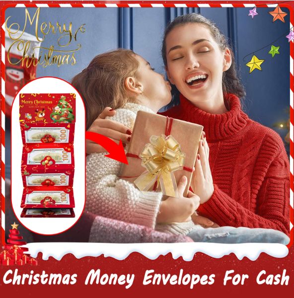 1 6-slot/10 slot Christmas money bag and gift card holder - holiday design - perfect for Christmas, birthdays, and Thanksgiving
