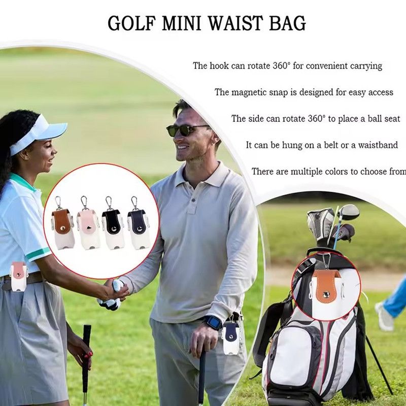 1PC Portable Mini Golf Ball Protection Bag Outside Waist Hanging Keychain Colored Small Waist Bag for Golf Sports Outdoor Use
