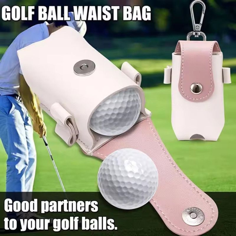 1PC Portable Mini Golf Ball Protection Bag Outside Waist Hanging Keychain Colored Small Waist Bag for Golf Sports Outdoor Use