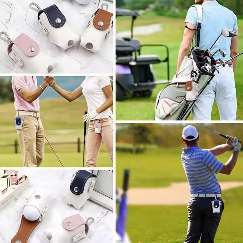 1PC Portable Mini Golf Ball Protection Bag Outside Waist Hanging Keychain Colored Small Waist Bag for Golf Sports Outdoor Use