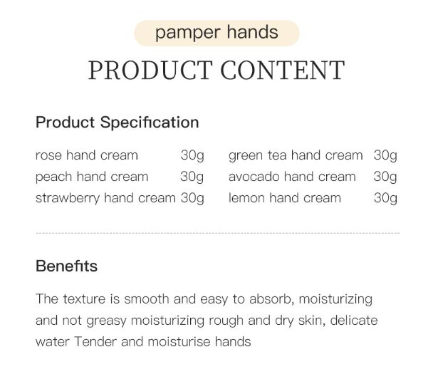 6PCS KORMESIC Fruit Hand Cream Moisturizing Nourishing Anti wrinkle Anti aging Moisturizing Hand Care Product