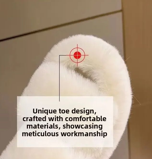 Korean Style Women's Fall Winter Thick Bottom Fur Slippers Indoor Outdoor Soft Sole Warm Fashionable PVC Material Shoes