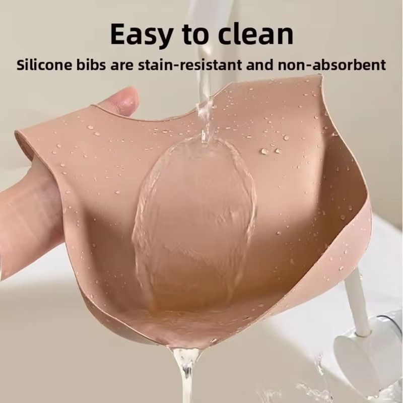 1PC Silicone Bibs For Kids Newborn Baby Feeding Tableware Waterproof Baby Bibs For Toddler Feedings Bibs Burp Cloths Baby Stuff